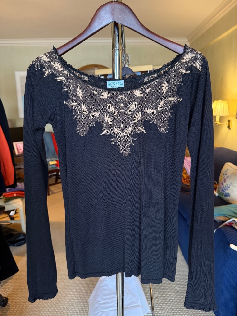 Georgina Brandolini black lightweight knit top